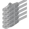 1aTTack.de 88434 5x 0,5m Gray Cavo di rete Cat6 Cat 6 Ethernet LAN 1000 Mbit/s RJ45