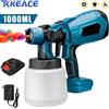 TKKEACE Pistola a spruzzo elettrica per Makita 18V Batteria Cordless Spruzzatore di vernice Auto Mobili Rivestimento in acciaio Aerografo per interni domestici -