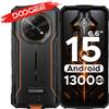 Doogee Fire 5 6.6 Telefono robusto Batteria 13000Mah Smartphone NFC 12Gb (3+9) Ram 64Gb Rom Android 15 Supporto Google Pay - 3Gb 64Gb Orange