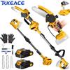 TKKEACE Spazzolato Telescopico Palo Elettrico 6 Pollici Motosega 35 MILLIMETRI Forbici Ramo Alto Giardino Strumento di Potatura Per Makita 21 V Batteria - With 2 Battery