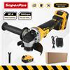 SuperPan Smerigliatrice angolare senza spazzole aggiornata 406 | Mandrino M14, velocità senza carico 9000 giri/min | Adatto alla batteria Dewalt da 20 V - 2 BATTERY 1 CHARGER