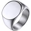GoldChic JEWELRY Anello Uomo Acciaio con Sigillo Lucidato Da Uomo, Anello Acciaio Inossidabile Uomo Per Regalo per papa Per Marito Taglia 25.