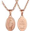 GoldChic JEWELRY Collana Medaglia Miracolosa Ovale Con Bordo In Filigrana Collana Miracolosa Placcato Platino Regalo Religioso Cattolico