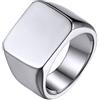GOLDCHIC JEWELRY Classic Signet Rings For Men, Stainless Steel Biker Ring For Boyfriend Size r½