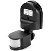 Zerodis 110 V-240 V Regolabile con interruttore a sensore di movimento a infrarossi per sensori di movimento a corpo PIR con viti di installazione(Nero)