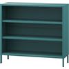 Jan Nowak Luca - Libreria bassa in metallo, 2 ripiani regolabili, stile industriale, per soggiorno, camera da letto, piccolo scaffale, libreria scintillante, 100 x 90 x 35 cm, colore: Blu marino