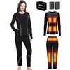 FERNIDA Set di biancheria intima riscaldabile, da donna, con batteria, 3 livelli di riscaldamento, biancheria intima termica riscaldata, adatta per l'inverno, lo sci, gli sport all'aria aperta, Nero