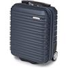 WITTCHEN valigia da viaggio piccola da cabina bagaglio a mano a rotelle guscio duro in ABS con 2 ruote standard maniglia telescopica Groove Line valigia piccola blu navy Ryanair/ITA Airways/easyJet
