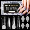 JSRQT 288 Pezzi Nail System Dual Nail Form, Sistema per Unghie Strumenti,Acrilico Tips Unghie,Unghie Finte per Ricostruzione,4 Stili 12 Taglie Scala