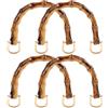 Kahaybeall 4 PCS Manici in Imitazione Bambù per Borse Fai da Te, Manici per Borse Uncinetto, Manici Plastica Bamboo per Borse, Manico Borsa Uncinetto, Tote e Accessori Artigianali con D-Ring