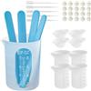 Zyluniy Tazze di Resina Silicone 250 ml + 100 ml Misurini in Silicone per Tazze Graduate Stampi per Colata Resina Epossidica con Pipette, Bastoncini, Guanti, Miscelatore, Misurino