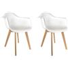 HOME DECO FACTORY The hd3092 Poltrona scandinavo - Set di 2 legno + PP Bianco 62, 80 x 59, 80 x 85, 30 cm