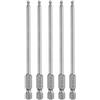 QUARKZMAN 5Pz Punte Cacciavite Esagonale con Estremità Sferica 3mm (H3.0) 1/4 Gambo Esagonale 100mm (4) Lungo Punta Inserti per Avvitatore Magnetiche Testa Sferica Acciaio S2 Grado Metrica