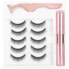 Dioche Ciglia finte magnetiche + Eyeliner liquido magnetico + Pinzette, set di strumenti per il trucco delle ciglia di estensione delle ciglia riutilizzabili (# 035)