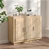 DJEKA Credenza Soggiorno Moderna, Mobile Cucina in Rovere Sonoma, Madia Multistrato 92x35x75 cm