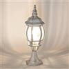 Licht-Erlebnisse Lampada da terra per esterni Brest elegante forma a lanterna stile rustico in bianco oro IP44 E27 50 cm per giardino, terrazzo, balcone, viale