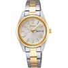 Seiko Orologio Analogico Quarzo Donna con Cinturino in Metallo, Argento/Oro, Ø 30 x 8 mm, SUR454P1