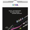Heyda Calendario artigianale 2024, 1 foglio = 1 mese, 21,5 x 24 cm, copertina: nero, fogli mensili: nero