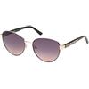 GUESS GU0010105B55 Womens UV Protected Injected Sunglasses, Occhiali Donna, Nero Lucido, 55MM