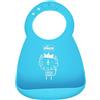 CHICCO Bavaglina Rigida Easy Roll, in Morbido Silicone, Pratica, Impermeabile, Facile da Pulire, Colletto Regolabile, con Ampia Tasca, 6 Mesi+, Blu