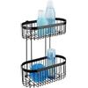 Wenko Scaffale a 2 Piani Classic Plus Black - Mensola da Parete, Porta Oggetti per Il Bagno, qualità ad Alta Protezione Contro la ruggine, Acciaio, 26.5 x 33 x 14.5 cm, Nero
