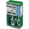 FADIX CAJA S 4 uds. TORNILLO METRICA CAB HEX +TUERCA CINC M 8x30mm FADIX
