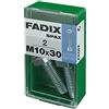 FADIX CAJA S 2 uds. TORNILLO METRICA CAB HEX +TUERCA CINC M10x30mm FADIX