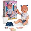BABY born Emma in stile giungla - Bambolotto lungo 43 cm - 10 funzioni inclusi accessori e tutina in colori unisex - Funziona senza pile - Adatta a bambini dai 3 anni