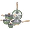 Andrea Fontebasso Batteria di pentole e padelle 8 pezzi Alluminio Verde Linea Sage Stone