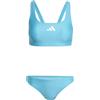 adidas Donna 3 STRIPES V-BACK BIKINI, Lucid Cyan / White, 32