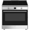 Smeg CG90CIXT cucina A Elettrico Piano cottura a induzione Nero, Acciaio inox