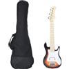 vidaXL Chitarra Elettrica Bambini con Custodia Marrone Bianca 3/4 30" vidaXL