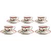 COSE DA CASA Set 6 Tazzine da Caffè completo di piattino in fine porcellana bone china natale