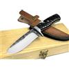 COLTELLO ARTIGIANALE DA CACCIA LAMA IN ACCIAIO BALESTRA LAMA FISSA COLLEZIONE