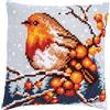 VERVACO Kit Cuscino Punto Croce ROBIN Set Ricamo Principianti Cuscini Gobelin Decorativi ca. 40 x 40 cm Accessori Per Lavoretti Creativi DIY Casa Decor Hobby Adulti Cross Stitch