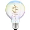 Eglo lampadina LED E27 dimmerabile colorata, globo a spirale scintillante, lampadina arcobaleno, 4 Watt, 200 Lumen, bianco caldo, 2000k, lampadina Edison G80, Ø 8 cm