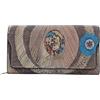Gattinoni Portafoglio donna Planetarium in pelle portafoglio con patta grande Wild watercolor dark Taupe Wallet Portamonete Porta carte di credito Marrone