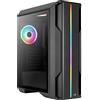 Aerocool SPLINTERDUOBKV1, Case Gaming ATX, Frontale ARGB + 3 Ventole ARGB, Nero, Mid-tower