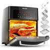 ZachVO Airfryer - Friggitrice ad aria calda XXL, 15 l, 10 programmi, 1700 W, con schermo LCD touch screen, friggitrice ad aria senza olio, 7 accessori, 90% in meno di grassi, per forno