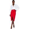 TRENDYOL Damen Gerade Midi Eine Linie Rock Gonna, Colore: Rosso, 38 Donna