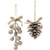 Giocoplast Natale Addobbo Natalizio Glitter Champagne Pigna o Bacche con Fiocco Prezzo cad Indicae