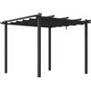 Outsunny Pergola Gazebo 3x3 m con 8 Fori di Drenaggio, in Alluminio, Metallo e Poliestere, Grigio Scuro