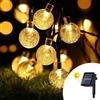 Wisdom Catena decorata con 50 Perle a Led Bianco Caldo 5 metri con pannello solare Wisdom
