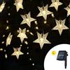 Wisdom Catena decorata con 50 Stelle a Led Bianco Caldo 6 metri con pannello solare Wisdom