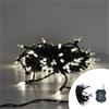 Wisdom Catena di luci Vintage 10 metri da 100 Led Bianco Freddo con cavo verde a batteria Wisdom
