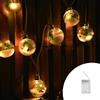 Wisdom Catena decorata con 8 Sfere luminose a Led Bianco Caldo 2 metri a batteria Wisdom