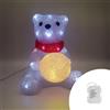 Wisdom Orso polare luminoso 3D 34 Led 22cm in acrilico a batteria Wisdom