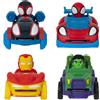 Spidey confezione da 4 veicoli con funzione lancia dischi
