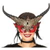 NO BRAND Mezza maschera rossa con corna hq - halloween