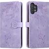 Vaitasy Custodia per Samsung Galaxy A32 4G, Anti Graffio Pelle PU Cover con Magnetico Folio Protettiva Custodia per Galaxy A32 4g - Gatto Viola